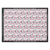 Elegant Retro Red Black Foliage vines Art Deco Tafelkleed (Voorkant (Horizontaal))