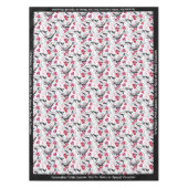 Elegant Retro Red Black Foliage vines Art Deco Tafelkleed (Voorkant)