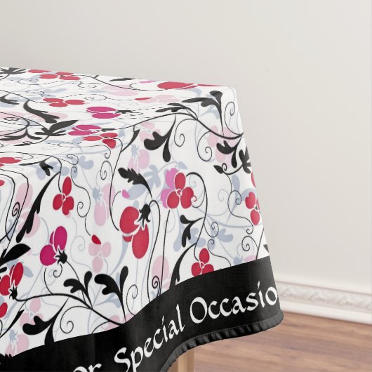 Elegant Retro Red Black Foliage vines Art Deco Tafelkleed (Voorbeeld)