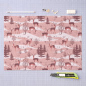 Elegant Retro Red Woodland Herten Tissuepapier (Craft)
