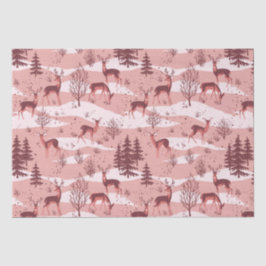 Elegant Retro Red Woodland Herten Tissuepapier