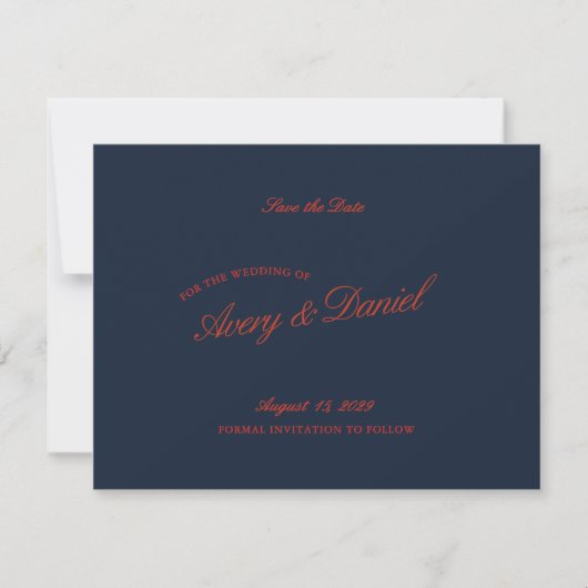 Elegant Retro Rood & Ivoor Save the Date Kaart (Voorkant)