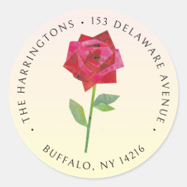 Elegant retro Roos met de hand geïllustreerd retou Ronde Sticker