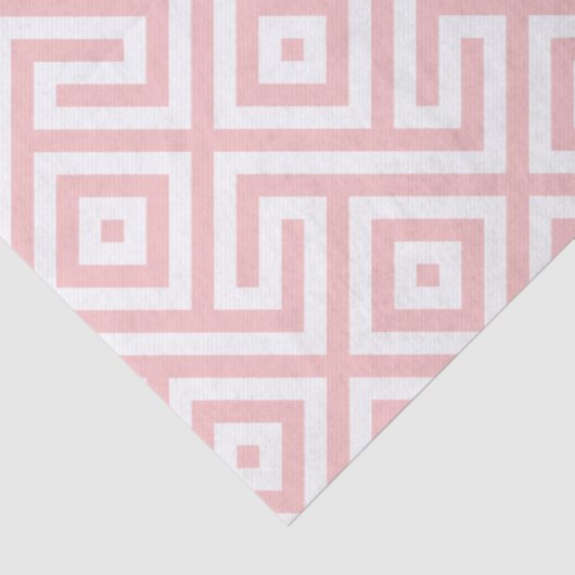 Elegant Retro Roze Abstract geometrisch patroon Tissuepapier (Detail)