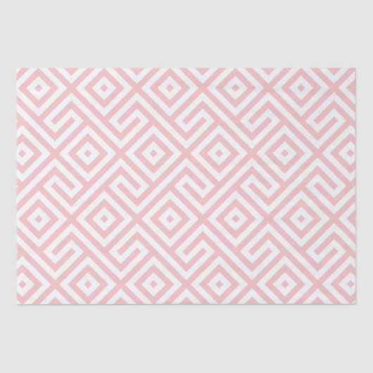 Elegant Retro Roze Abstract geometrisch patroon Tissuepapier (Voorkant)