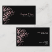 Elegant Retro Roze Bloemstrijken Visitekaartje (Voorkant / Achterkant)