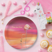 Elegant Retro Roze Flamingo Surreal personaliseer Papieren Bordje (Feest)