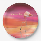 Elegant Retro Roze Flamingo Surreal personaliseer Papieren Bordje (Voorkant)