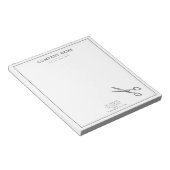 Elegant Retro schaar - Minimale hairsalon Notitieblok (Schuin)