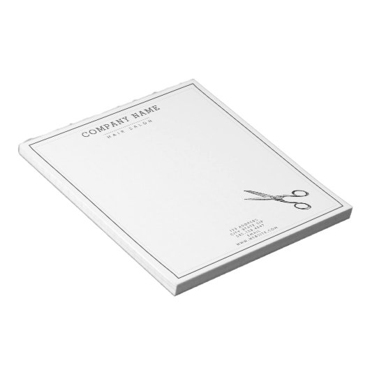 Elegant Retro schaar - Minimale hairsalon Notitieblok (Schuin)