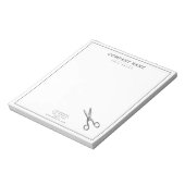 Elegant Retro schaar - Minimale hairsalon Notitieblok (Linkerzijde)