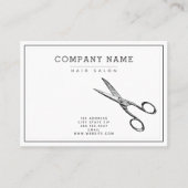 Elegant Retro schaar - Minimale hairsalon Visitekaartje (Voorkant)