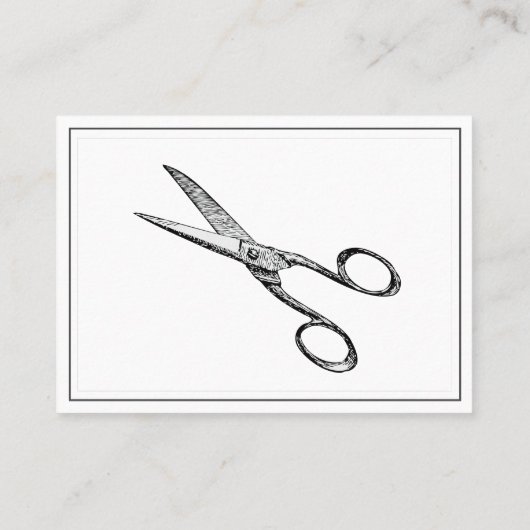 Elegant Retro schaar - Minimale hairsalon Visitekaartje (Achterkant)
