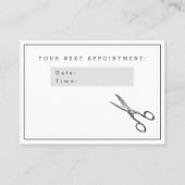 Elegant Retro Scissors - Hairsalon Appointment Visitekaartje (Achterkant)