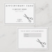 Elegant Retro Scissors - Hairsalon Appointment Visitekaartje (Voorkant / Achterkant)