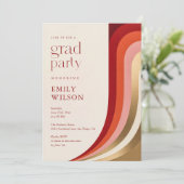 Elegant Retro Script Grad Graduation Party Kaart (Staand voorkant)