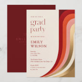 Elegant Retro Script Grad Graduation Party Kaart (Voorkant / Achterkant)