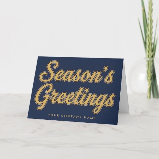 Elegant Retro Script Season’s Greetings Feestdagen Kaart (Voorkant)