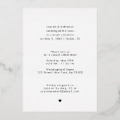 Elegant Retro Script We Eloped Elopement Echt Folie Uitnodiging (Achterkant)