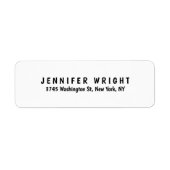 Elegant Retro Style Zwart Wit Etiket (Voorkant)