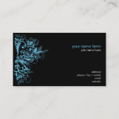 Elegant Retro Tamala Turquoise Flower Swirls Visitekaartje (Achterkant)