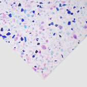 Elegant Retro Terrazzo Paars Blue White Pattern Tissuepapier (Detail)