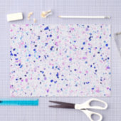 Elegant Retro Terrazzo Paars Blue White Pattern Tissuepapier (Craft)