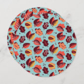 Elegant Retro Thanksgiving Dinnerlijke Herfst Foli Kaart (Voorkant / Achterkant)