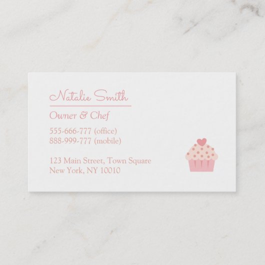Elegant Retro Trio Cupcakes Visitekaartjes (Achterkant)