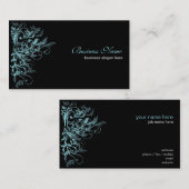 Elegant Retro Turquoise Flower Swirls Visitekaartje (Voorkant / Achterkant)