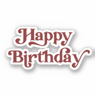 Elegant Retro Typografie Happy Birthday Sticker