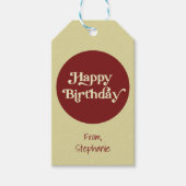 Elegant Retro Typografie Royal Happy Birthday Cadeaulabel (Voorkant)