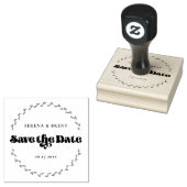 Elegant retro typografie Save the date Wreater Rubberstempel (Gestempeld)
