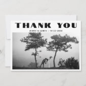 Elegant Retro Typography Photo Wedding Thank You (Voorkant)