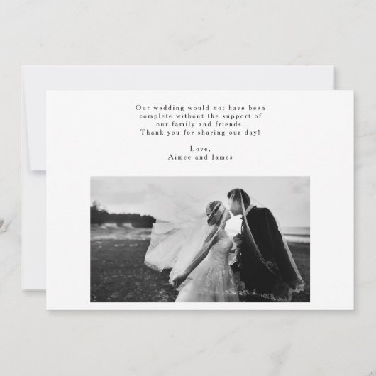 Elegant Retro Typography Photo Wedding Thank You (Achterkant)