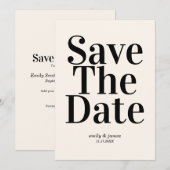 Elegant Retro Wedding Save the Date (Voorkant / Achterkant)