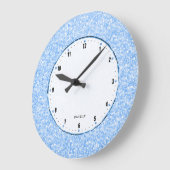 Elegant Retro White Glitter en Sparkles Grote Klok (Hoek)