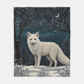 Elegant retro white winter fox fleece deken (Voorkant)