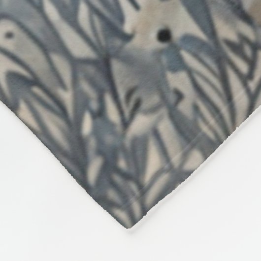 Elegant retro white winter fox fleece deken (Hoek)