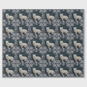 Elegant retro white winter fox sparkling snowflake cadeaupapier (Vlak)