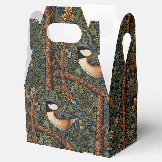Elegant retro woodland bird  bedankdoosjes (Geopend)