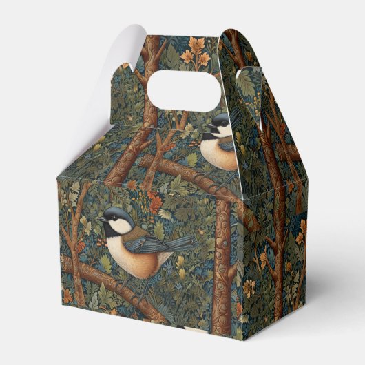 Elegant retro woodland bird bedankdoosjes (Voorkant Zijde)