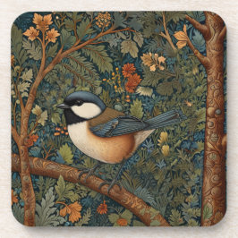 Elegant retro woodland bird  bier onderzetter