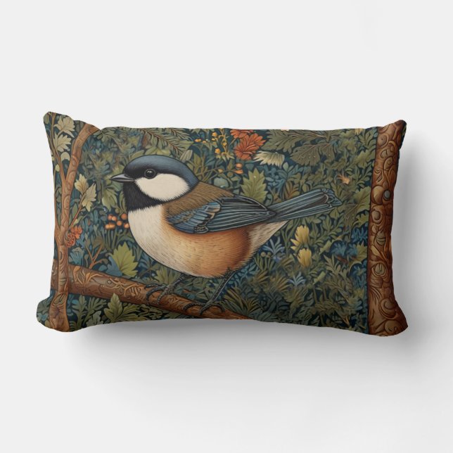Elegant retro woodland bird  kussen (Voorkant)