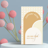 Elegant Retro Yellow Gingham Visitekaartje