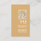 Elegant Retro Yellow Gingham Visitekaartje (Achterkant)