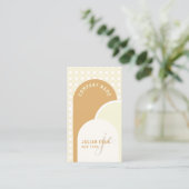 Elegant Retro Yellow Gingham Visitekaartje (Staand voorkant)