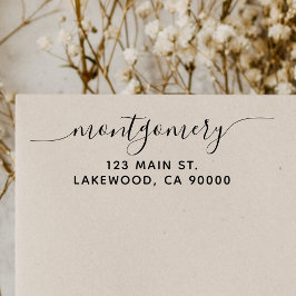 Elegant Return Address Calligraphy Self-inkin Zelfinktende Stempel