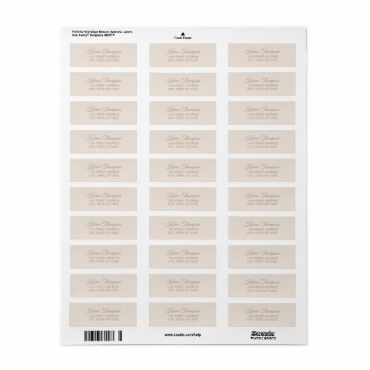 Elegant Return Address Label (Full Sheet)