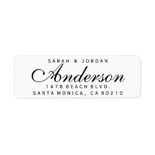 Elegant Return Address Label Weddenrenlabel Famili